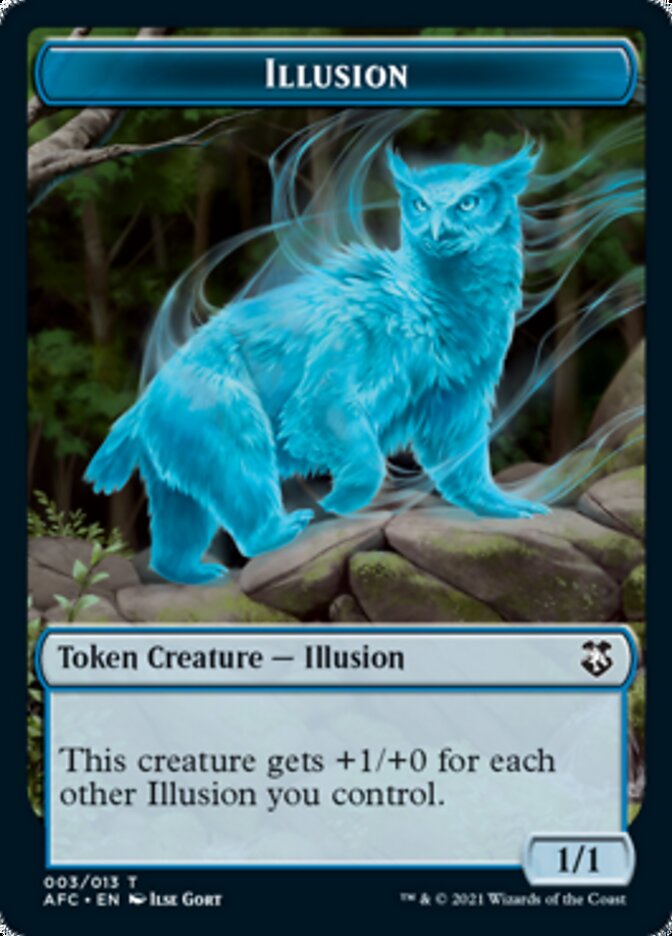 Illusion // Zombie Double-sided Token [Dungeons & Dragons: Adventures in the Forgotten Realms Commander Tokens] (TAFC 3)