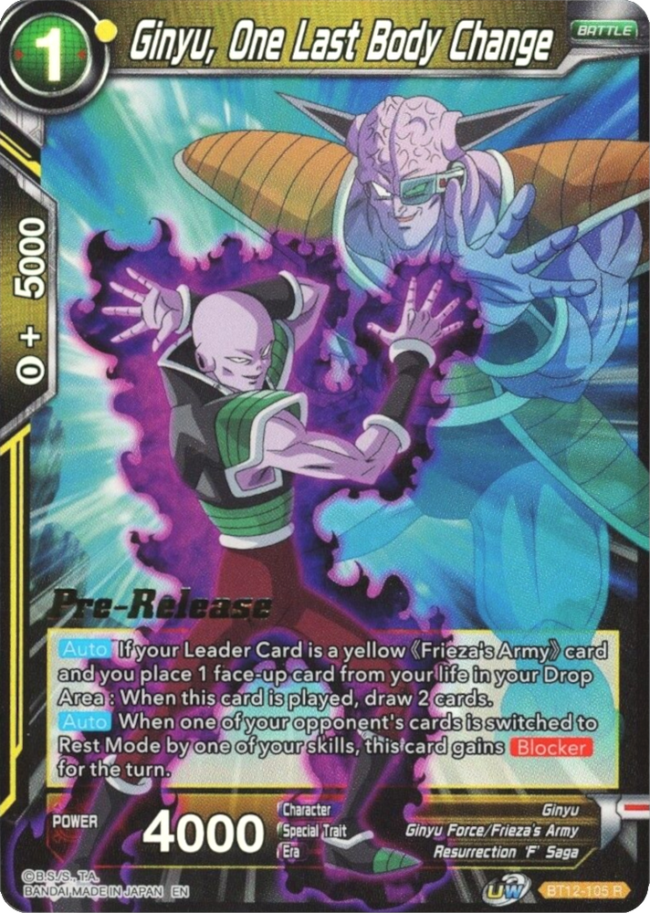 Ginyu, One Last Body Change [BT12-105]
