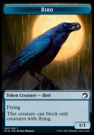 Spirit // Bird Double-sided Token [Innistrad: Midnight Hunt Tokens] (TMID 2)