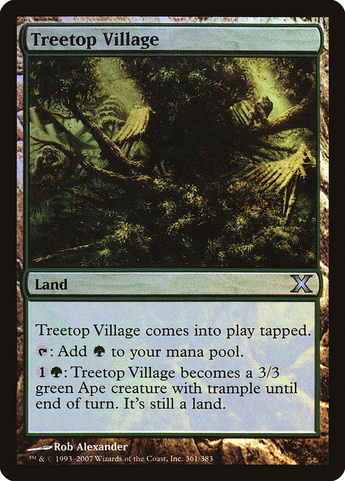 Treetop Village (Premium Foil) [Tenth Edition] (10E 361)