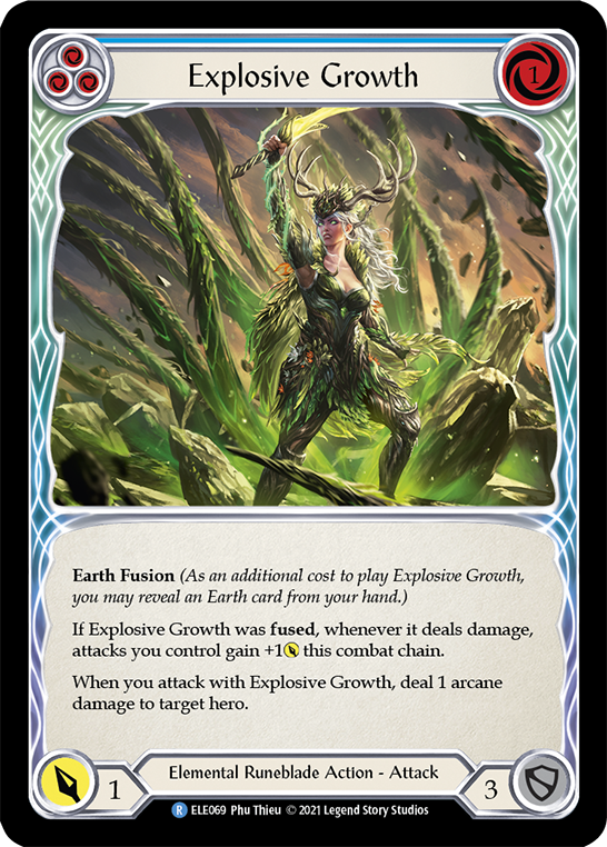 Explosive Growth (Blue) [ELE069] 1st Edition Rainbow Foil