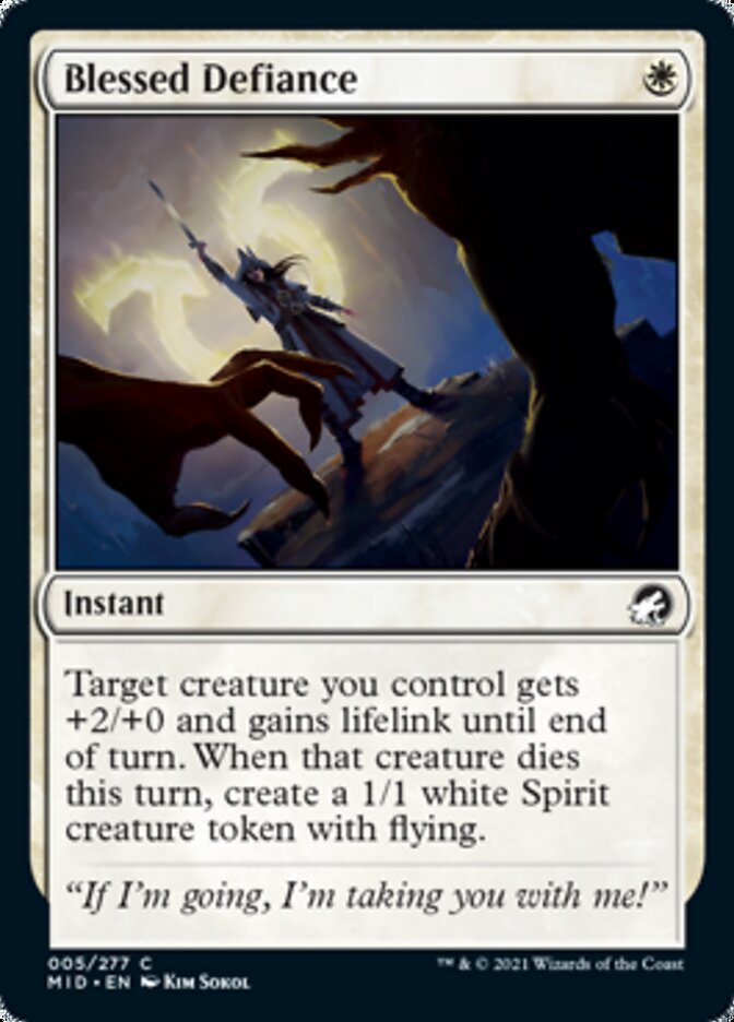 Blessed Defiance [Innistrad: Midnight Hunt] (MID 5)