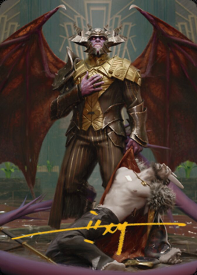 Ob Nixilis, the Adversary 1 Art Card (Gold-Stamped Signature) [Streets of New Capenna Art Series] (ASNC 31)