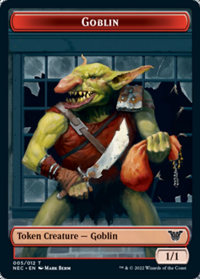 Smoke Blessing // Goblin Double-sided Token [Kamigawa: Neon Dynasty Commander Tokens] (TNEC 6)