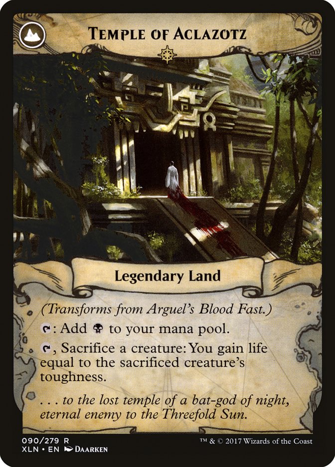 Arguel's Blood Fast // Temple of Aclazotz [Ixalan] (XLN 90)