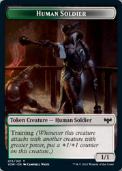 Zombie (008) // Human Soldier Double-sided Token [Innistrad: Crimson Vow Tokens] (TVOW 8)