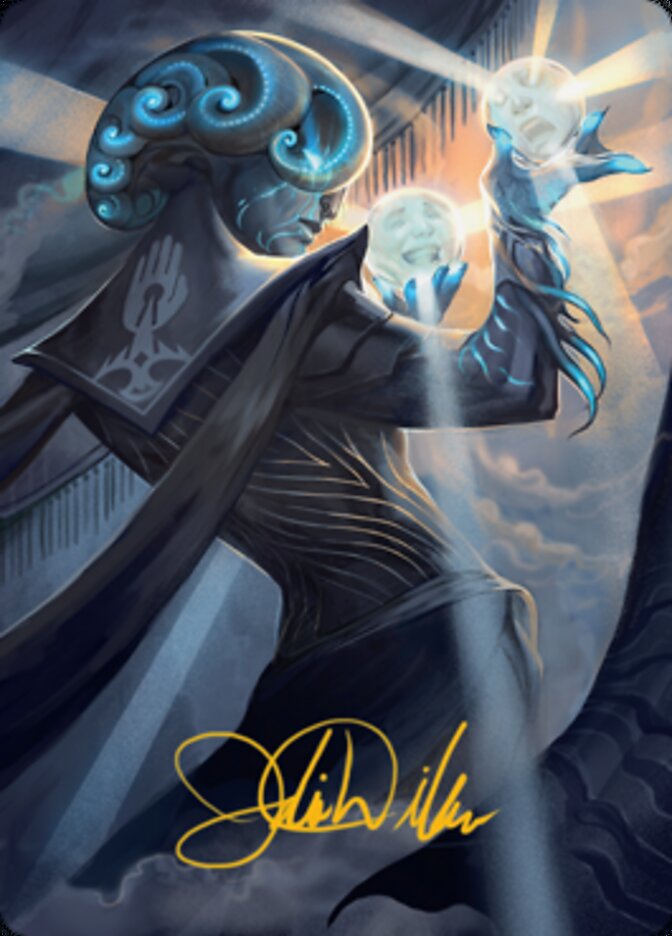 Queza, Augur of Agonies Art Card (Gold-Stamped Signature) [Streets of New Capenna Art Series] (ASNC 75)