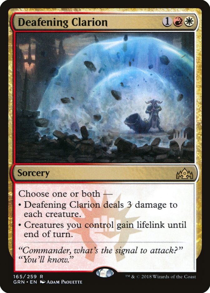 Deafening Clarion (Promo Pack) [Guilds of Ravnica Promos] (PGRN 165P)