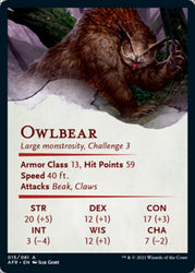 Owlbear Art Card [Dungeons & Dragons: Adventures in the Forgotten Realms Art Series] (AAFR 15)