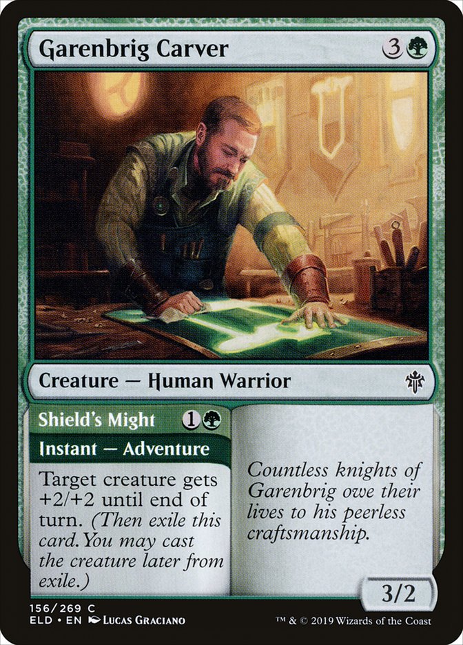 Garenbrig Carver // Shield's Might [Throne of Eldraine] (ELD 156)