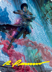 Kaya, Geist Hunter Art Card (Gold-Stamped Signature) [Innistrad: Crimson Vow Art Series] (AVOW 3)