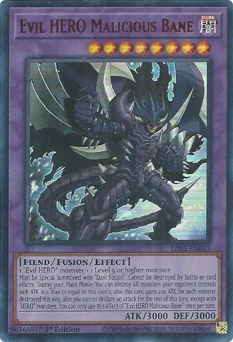 Evil HERO Malicious Bane (Red) [LDS3-EN027] Ultra Rare