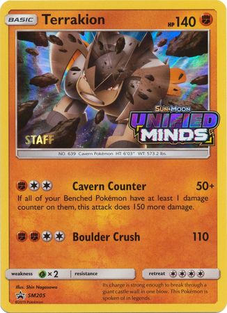 Terrakion (Staff Prerelease Promo) (SM205) [Sun & Moon: Black Star Promos]