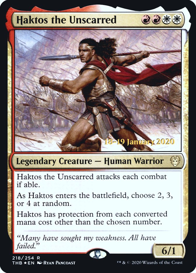 Haktos the Unscarred [Theros Beyond Death Prerelease Promos] (PTHB 218S)