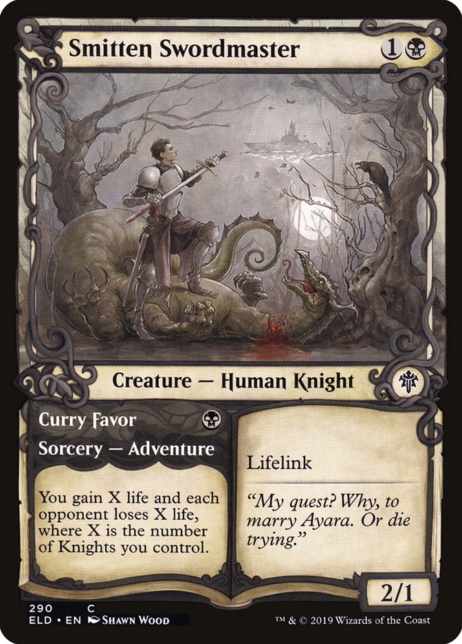 Smitten Swordmaster // Curry Favor (Showcase) [Throne of Eldraine] (ELD 290)