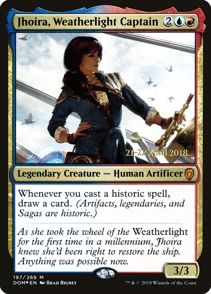 Jhoira, Weatherlight Captain  (Prerelease) [Dominaria Prerelease Promos] (PDOM 197S)