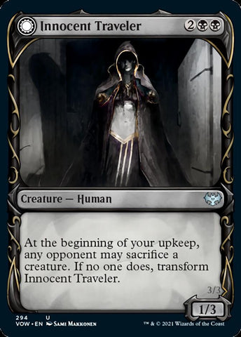 Innocent Traveler // Malicious Invader (Showcase Fang Frame) [Innistrad: Crimson Vow] (VOW 294)