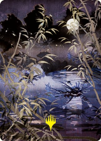 Swamp Art Card (Gold-Stamped Signature) [Kamigawa: Neon Dynasty Art Series] (ANEO 81)