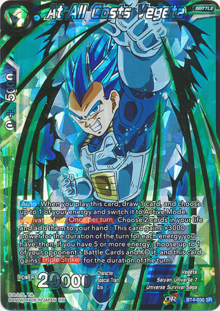 At All Costs Vegeta (Shatterfoil) [BT4-030]