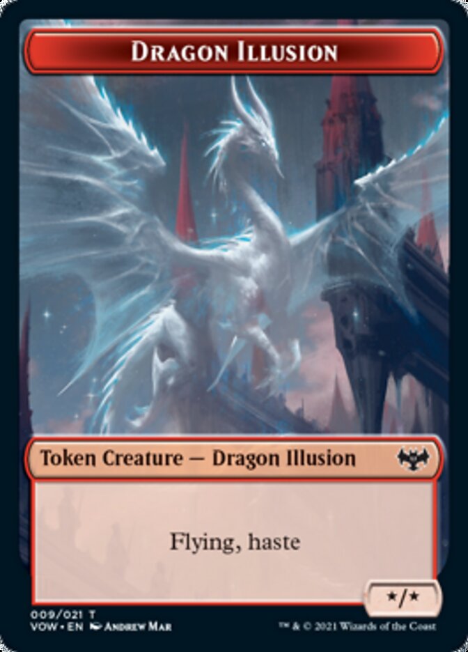 Zombie (008) // Dragon Illusion Double-sided Token [Innistrad: Crimson Vow Tokens] (TVOW 8)