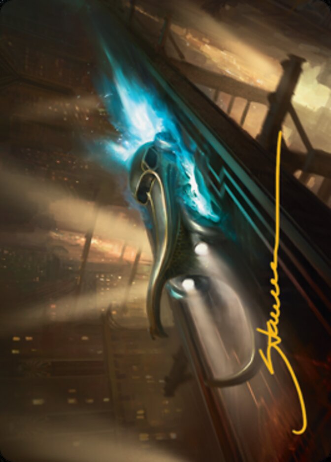 Run Out of Town Art Card (Gold-Stamped Signature) [Streets of New Capenna Art Series] (ASNC 13)