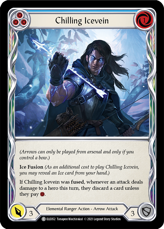 Chilling Icevein (Blue) [ELE052] 1st Edition Rainbow Foil