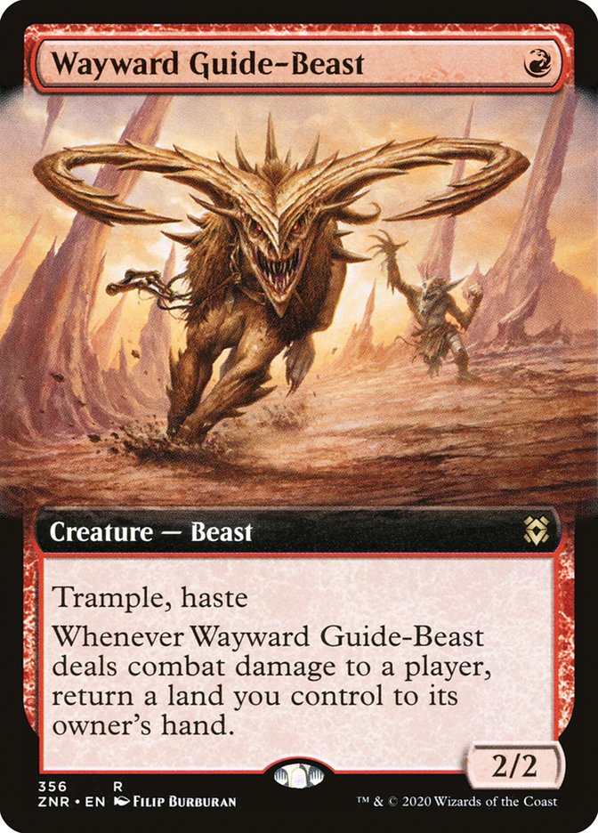 Wayward Guide-Beast (Extended Art) [Zendikar Rising] (ZNR 356)