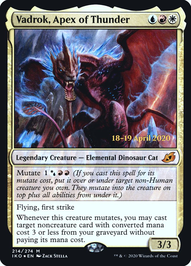 Vadrok, Apex of Thunder  [Ikoria: Lair of Behemoths Prerelease Promos] (PIKO 214S)