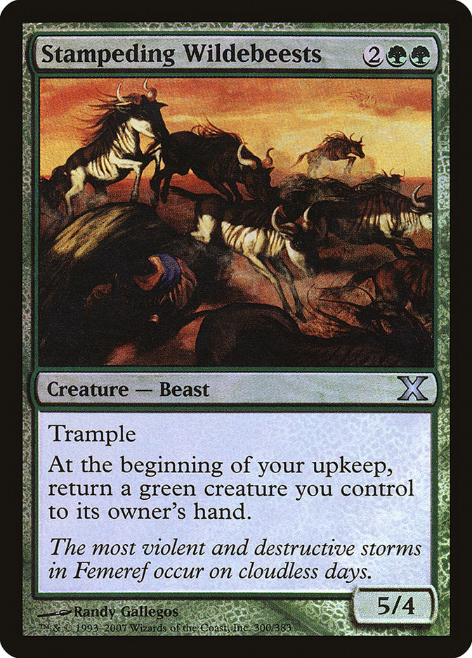 Stampeding Wildebeests (Premium Foil) [Tenth Edition] (10E 300)