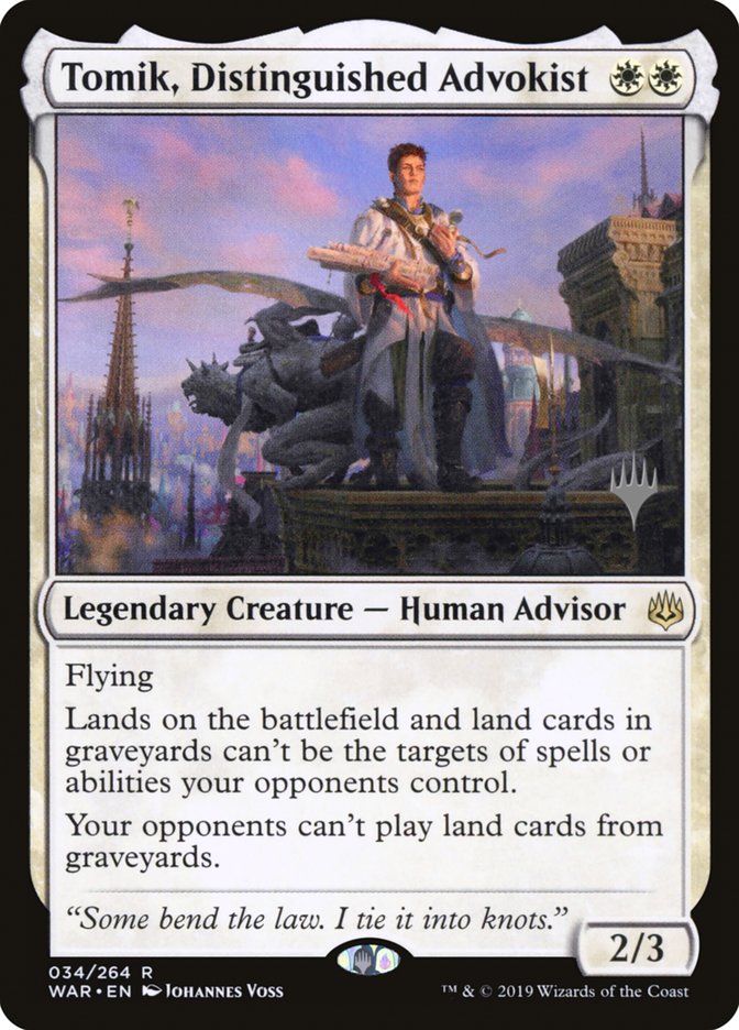 Tomik, Distinguished Advokist (Promo Pack) [War of the Spark Promos] (PWAR 34P)