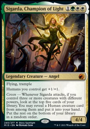 Sigarda, Champion of Light (Promo Pack) [Innistrad: Midnight Hunt Promo Pack] (PMID 240)