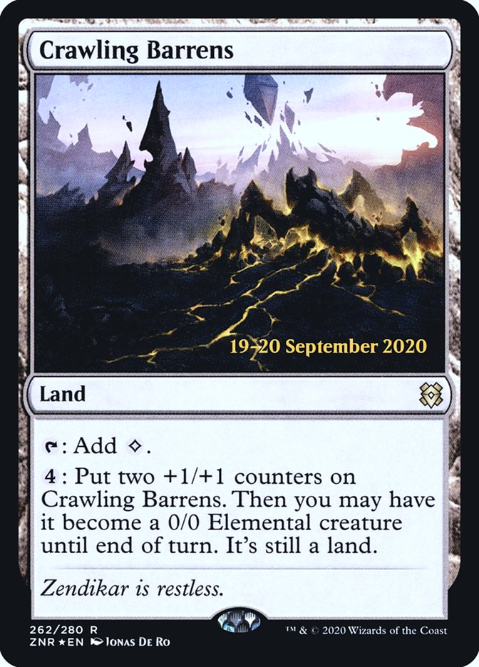 Crawling Barrens  [Zendikar Rising Prerelease Promos] (PZNR 262S)