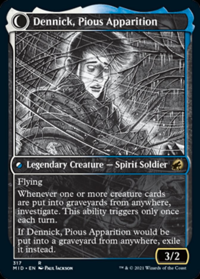 Dennick, Pious Apprentice // Dennick, Pious Apparition (Showcase Eternal Night) [Innistrad: Midnight Hunt] (MID 317)