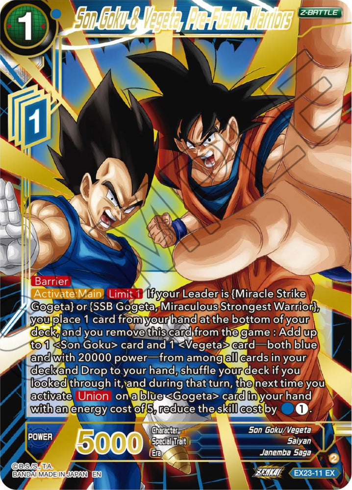 Son Goku & Vegeta, Pre-Fusion Warriors (EX23-11) [5th Anniversary Set]