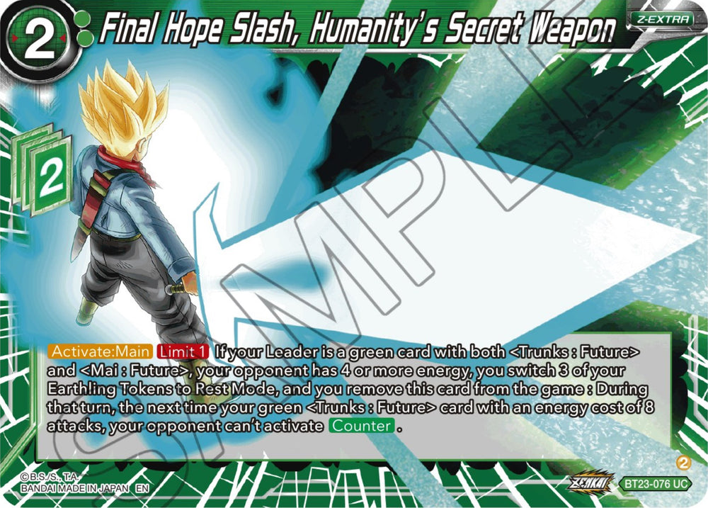SS Trunks, Humanity's Hope (BT23-082) [Zenkai Series Set 06]