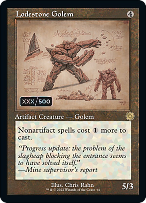 Lodestone Golem (Schematic) (Serial Numbered) [The Brothers' War Retro Artifacts]