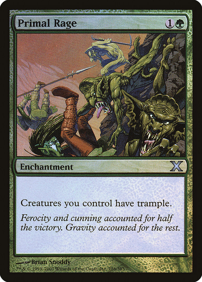 Primal Rage (Premium Foil) [Tenth Edition] (10E 286)
