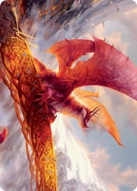Goldspan Dragon Art Card (Gold-Stamped Signature) [Kaldheim: Art Series] (AKHM 139)