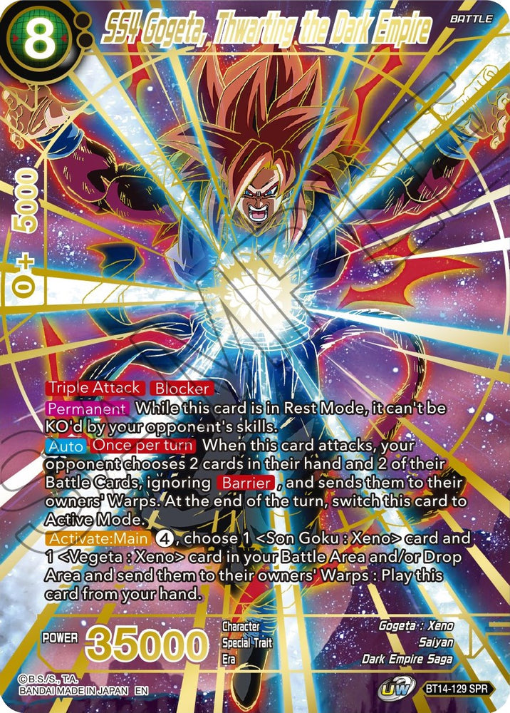 SS4 Gogeta, Thwarting the Dark Empire (SPR) [BT14-129]