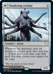 Wandering Archaic // Explore the Vastlands [Strixhaven: School of Mages Prerelease Promos] (PSTX 6)