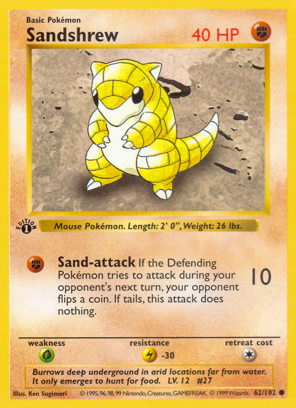 Sandshrew (62/102) [Base Set 1st Edition]