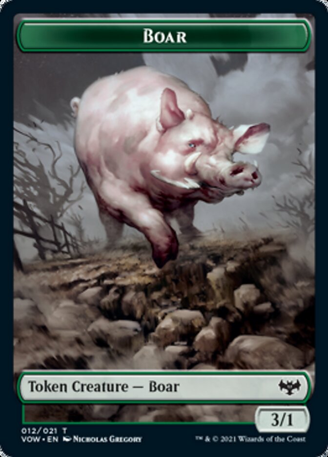 Wolf (011) // Boar Double-sided Token [Innistrad: Crimson Vow Tokens] (TVOW 11)