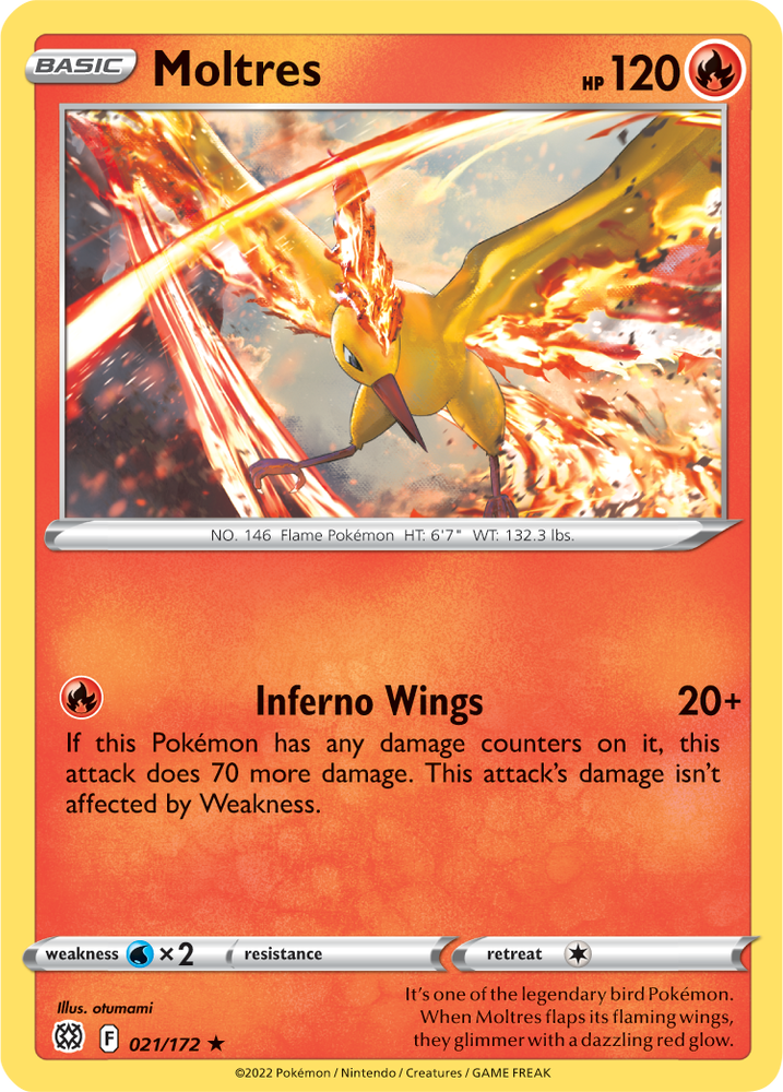 Moltres (021/173) (Theme Deck Exclusive) [Sword & Shield: Brilliant Stars]