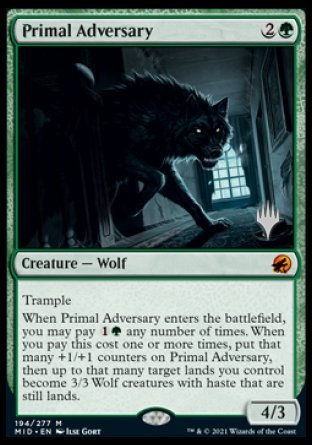 Primal Adversary (Promo Pack) [Innistrad: Midnight Hunt Promo Pack] (PMID 194)