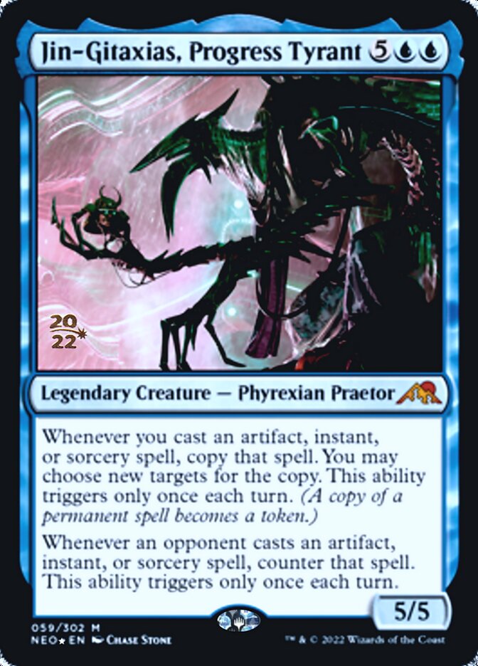 Jin-Gitaxias, Progress Tyrant [Kamigawa: Neon Dynasty Prerelease Promos] (PNEO 59)