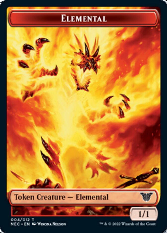 Elemental // Spirit (009) Double-sided Token [Kamigawa: Neon Dynasty Commander Tokens] (TNEC 4)