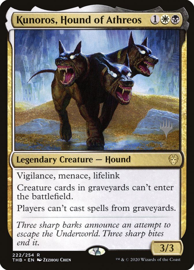 Kunoros, Hound of Athreos (Promo Pack) [Theros Beyond Death Promos] (PTHB 222P)