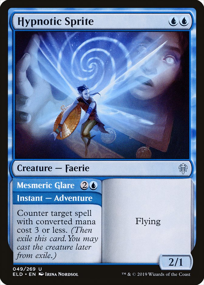 Hypnotic Sprite // Mesmeric Glare [Throne of Eldraine] (ELD 49)