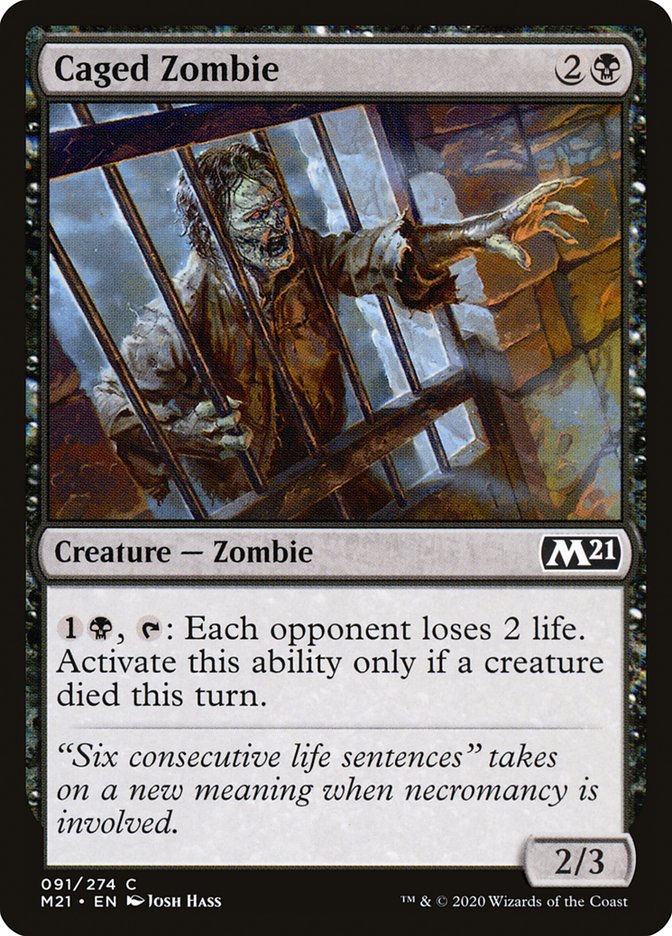 Caged Zombie [Core Set 2021] (M21 91)