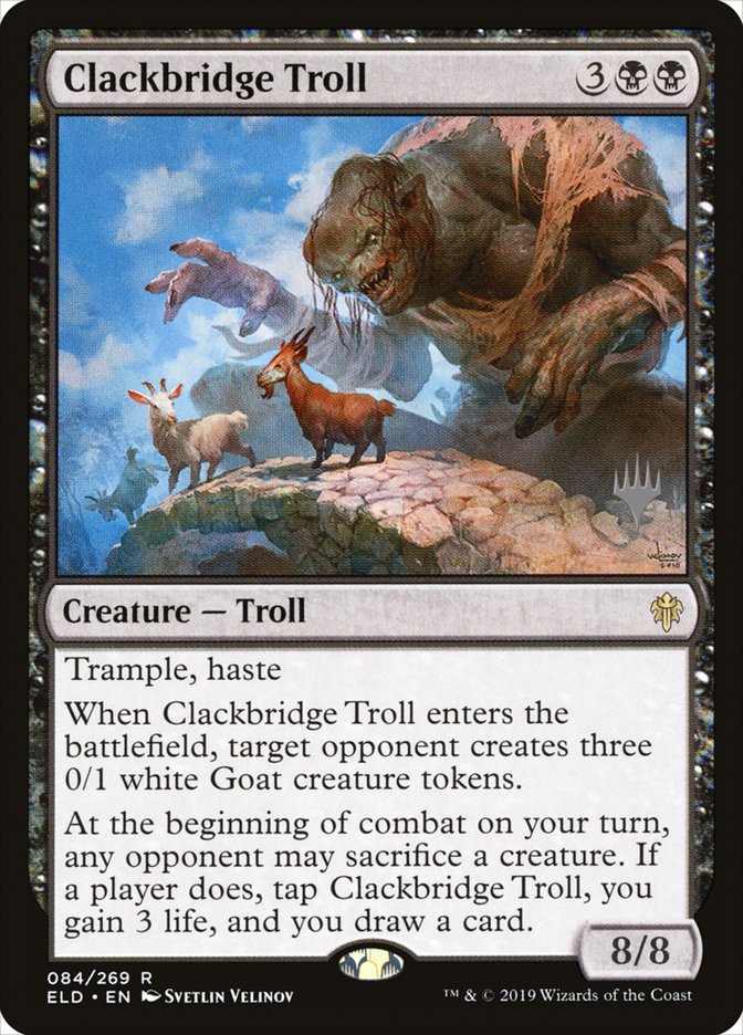 Clackbridge Troll (Promo Pack) [Throne of Eldraine Promos] (PELD 84P)